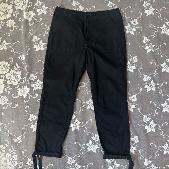 Aritzia Golden By TNA Cotton Lyocell Blend Joggers Black Sz 6 - Picture 5 of 14